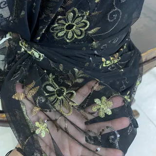 پارچه تور گلدوزی پولکی