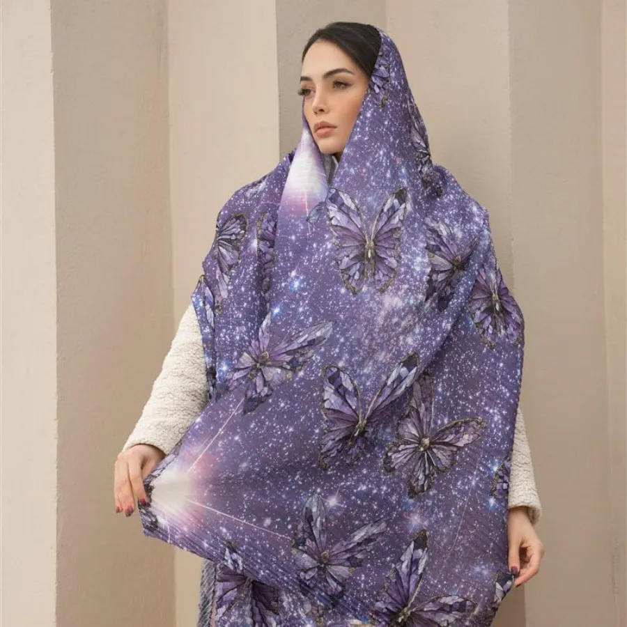 شال پلیسه بنفش