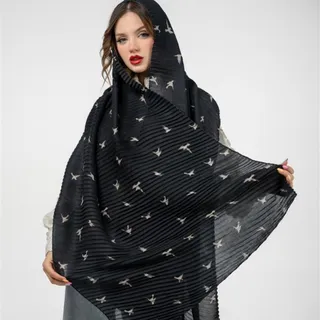 شال پلیسه مشکی