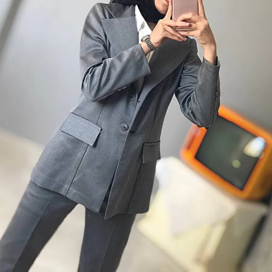 کت شلوار فاستونی طوسی