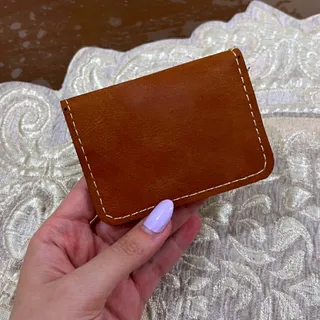 کیف پول چرم عسلی
