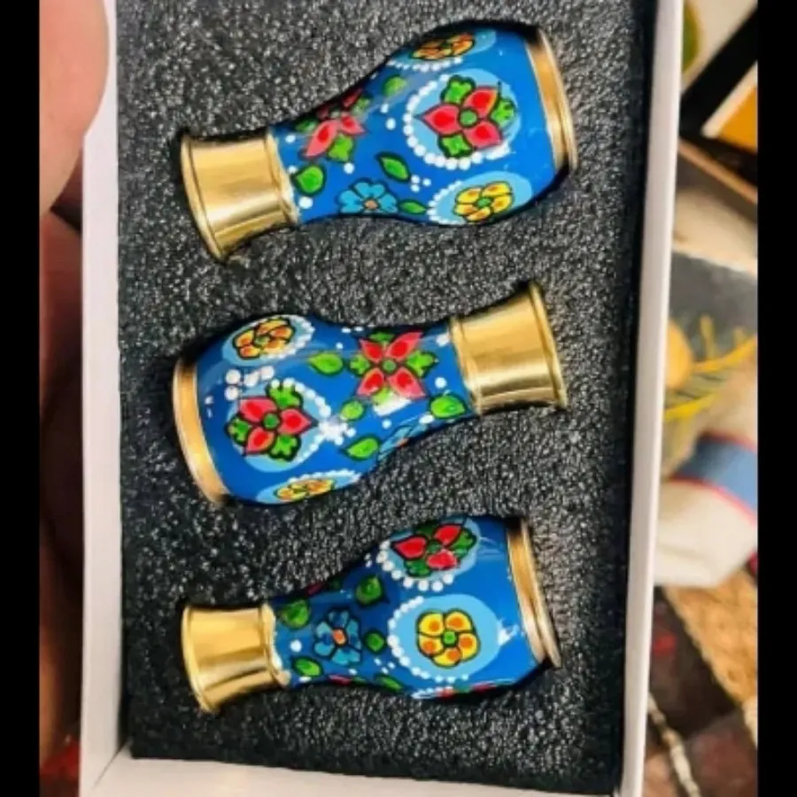 نمکدان برنجی نقاشی شده