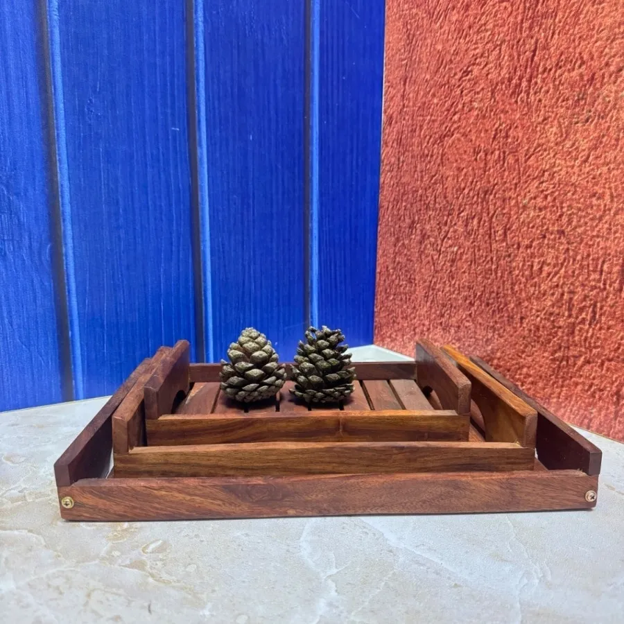 ست سینی 3 تکه نرده ای
