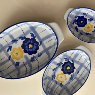 سه عدد ظرف گل پنبه