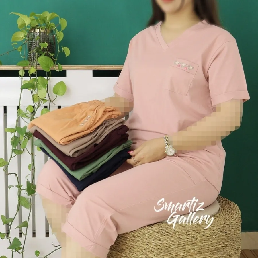 ست تیشرت شلوارک جیب گلگلی