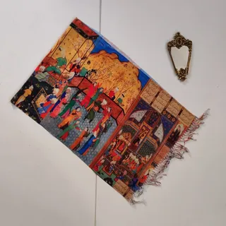 شال نخی طرح نگارگری
