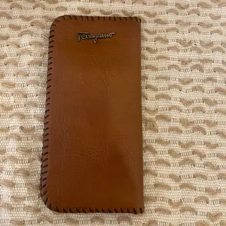 کیف پول چرم عسلی