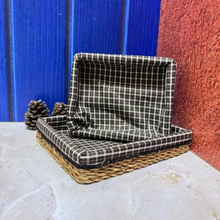 سبد نان حصیری و پارچه ای