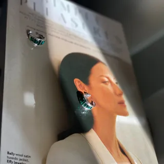 گوشواره روکش نقره زمردی
