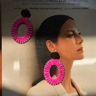 گوشواره حصیری سرخابی