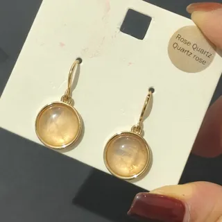گوشواره سنگ اصل رزکوارتر