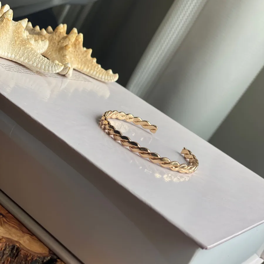 بنگل طلایی گیس بافتunisex