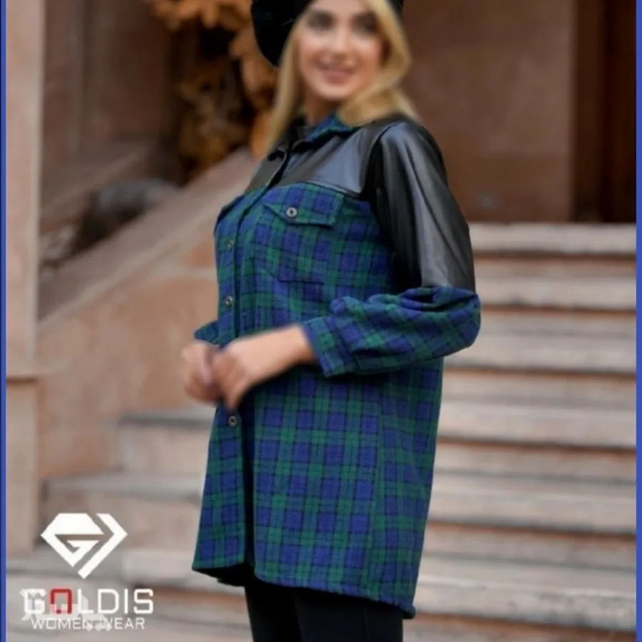 پالتو ترکیبی چرم وپشمی