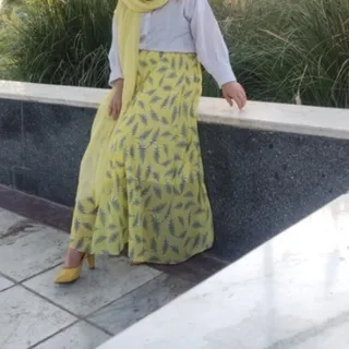 دامن حریر لیمویی