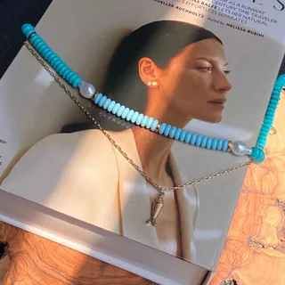 گردنبندپک2تایی ماهی وصدف