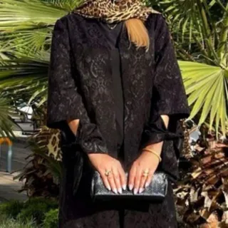 مانتو مشکی مزونی سایزبالا