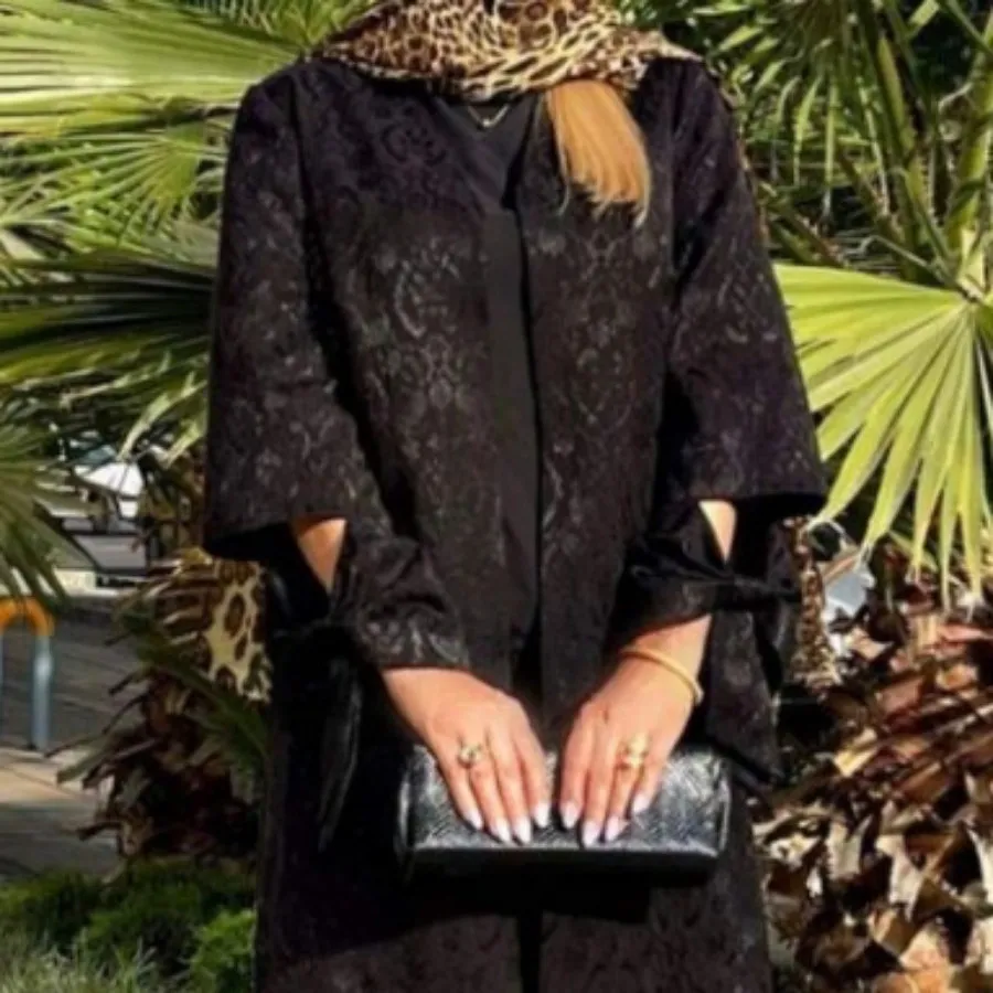 مانتو مشکی مزونی سایزبالا