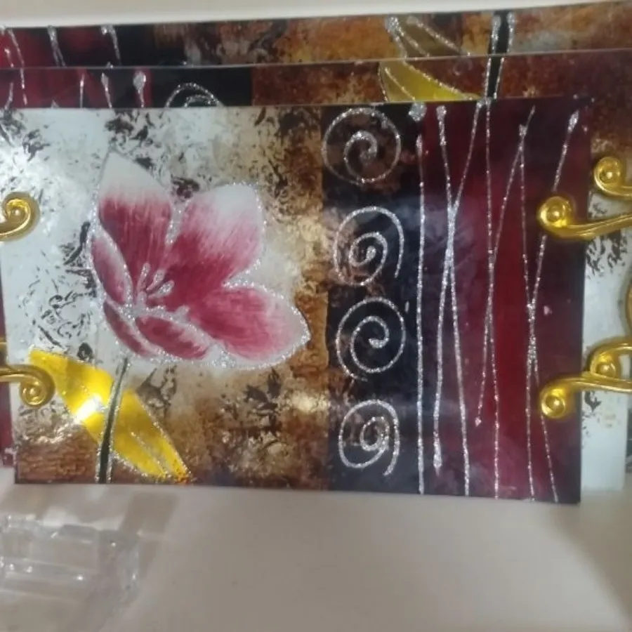 سینی 3عدد شیشه ای رزینی