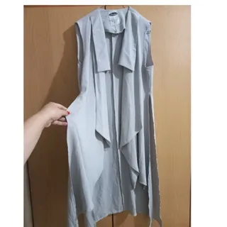 مانتو سارافن بلند طوسی