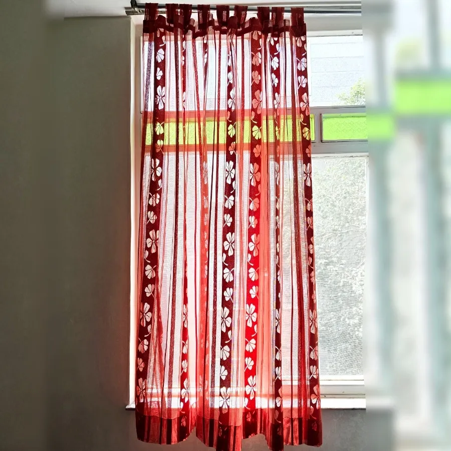 پنل پرده حصیری گلدار