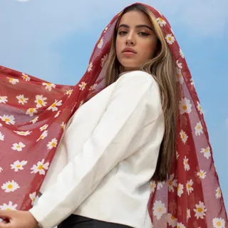 شال نخی طرح بابونه