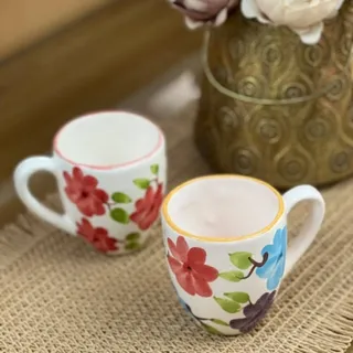 لیوان دمنوش سفالی گلگلی