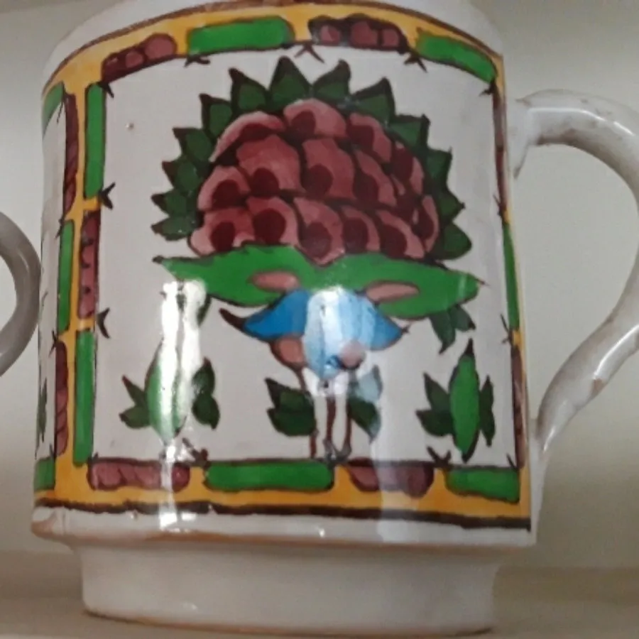 لیوان سفالی نقاشی با دست