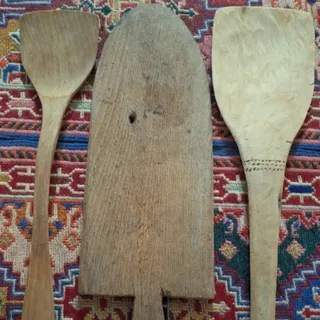 ست کفگیر سینی قاشق چوبی