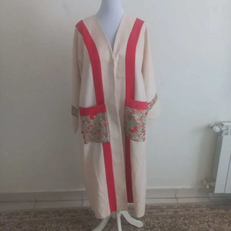 مانتو مجلسی کرم سایزبزرگ