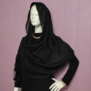 شال نخی کجراه مشکی