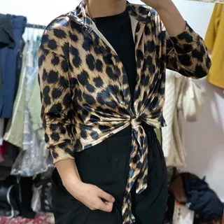 شومیز گره ای پلنگی