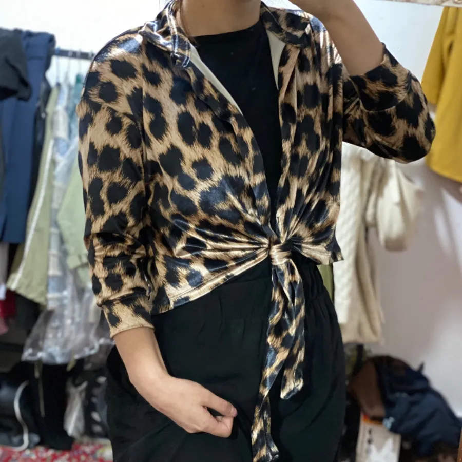 شومیز گره ای پلنگی