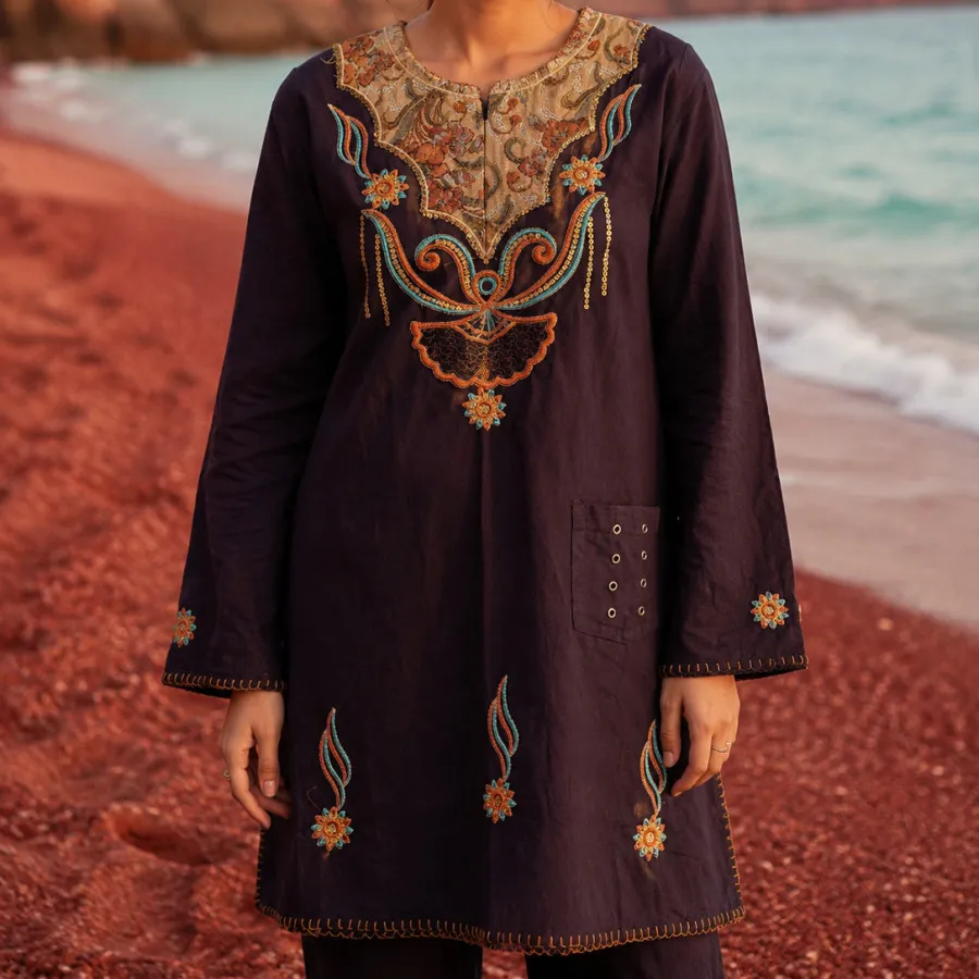 پیراهن گلدوزی