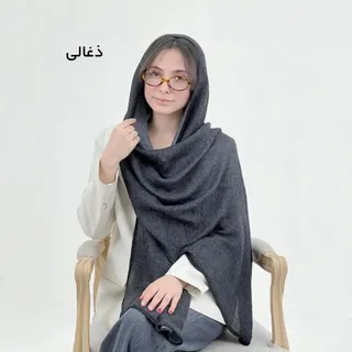 شال مشکی پلیسه لبه نقره