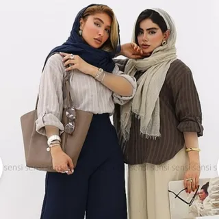 شومیز لینن راه راه