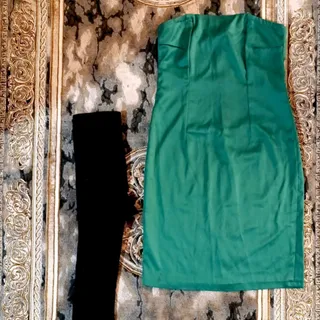 سارافون سبز حلقه ای ساتن