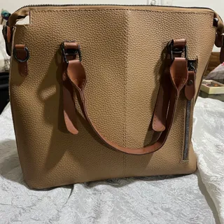 کیف چرم کرم قهوه ای