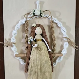 دیوارکوب عروسک مکرومه