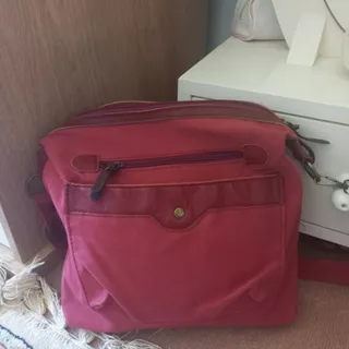 کیف زرشکی کتان