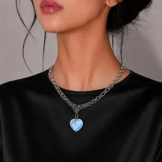 گردنبند قلب آبی کد 007