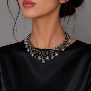 گردنبند سیلور هندی کد 008