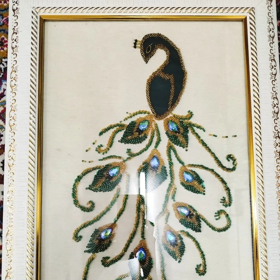 تابلو ی جواهر دوزی طاووس