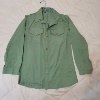 مانتو جین سبز کتی
