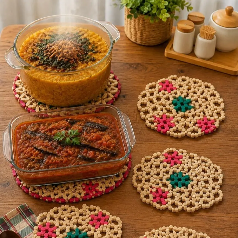 زیر قابلمه ای چوبی