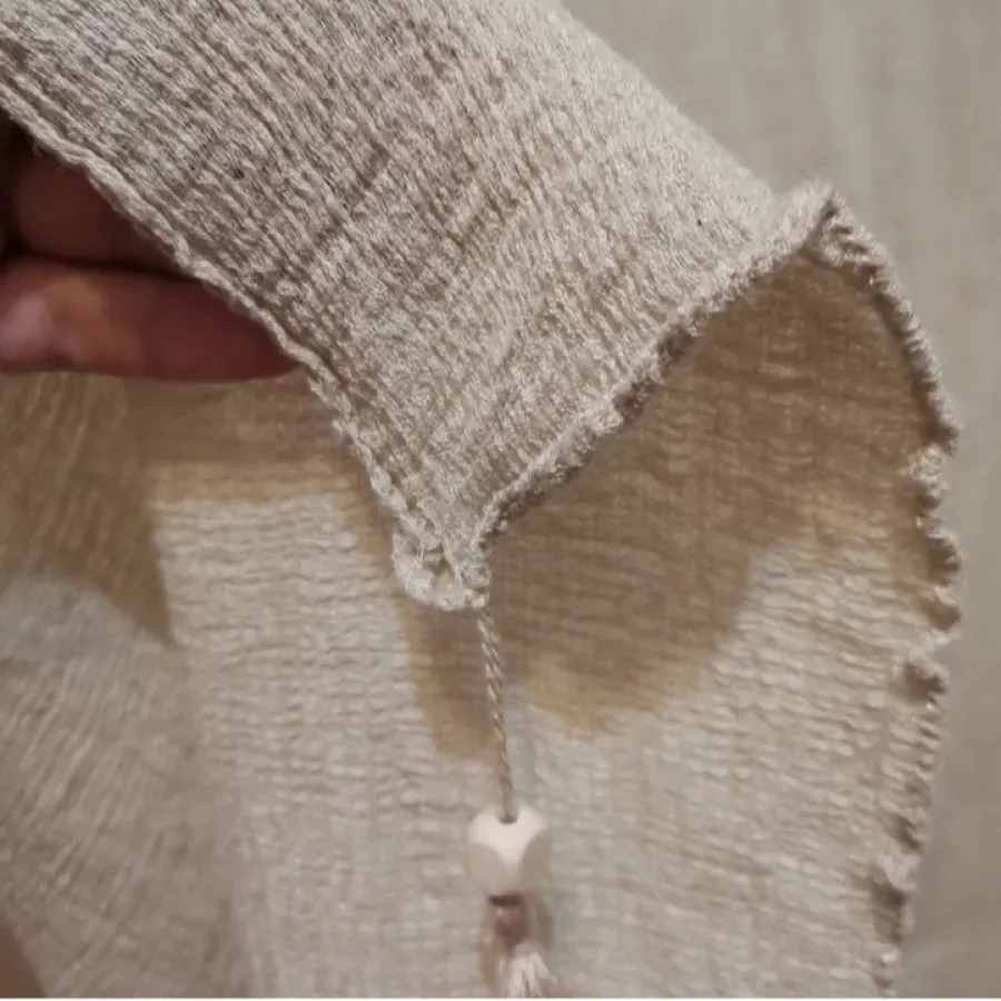شال نخی کرم پفکی