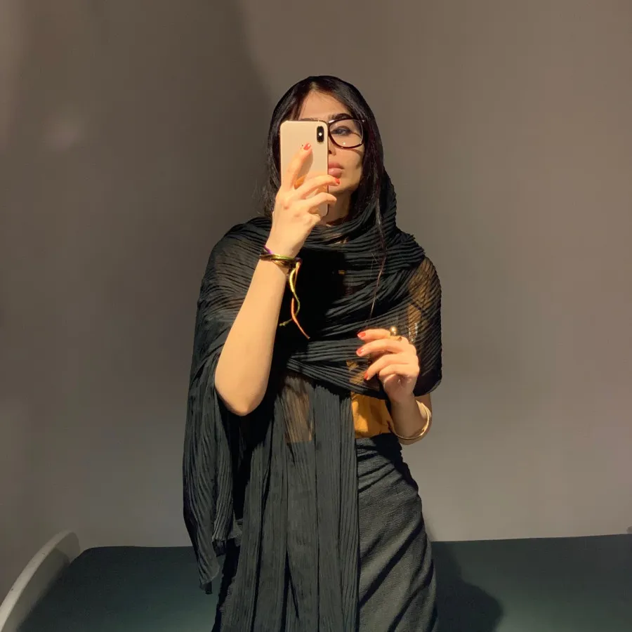 شال پلیسه مشکی