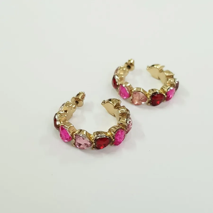 گوشواره طلایی نگین رنگی
