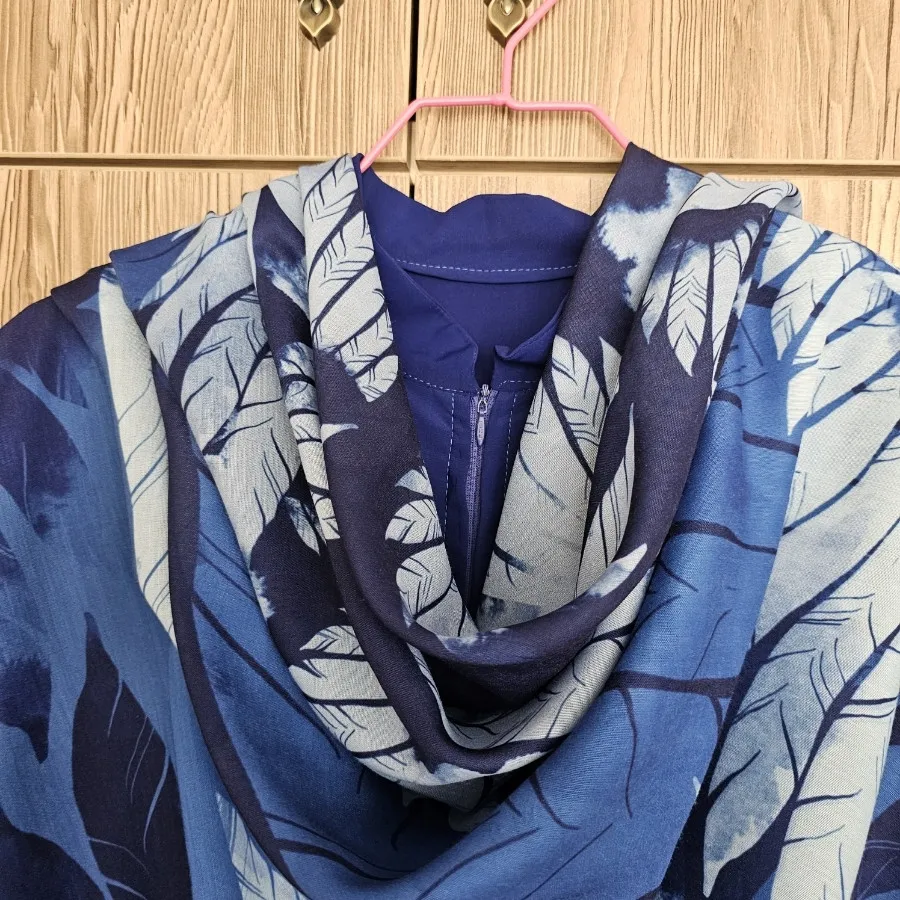 عباو روسری ست آبی کاربنی