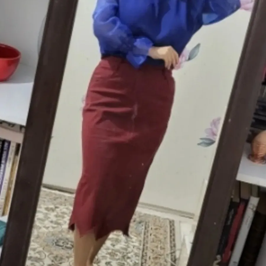 دامن زنانه کتان زرشکی