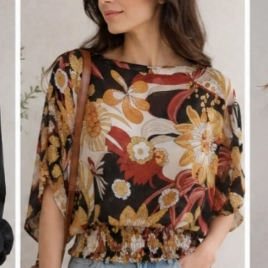 تیشرت گلگلی حریر .شومیز